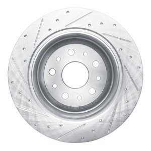 Jeep Grand Cherokee Brake Rotor (1) - Front Right - R1 Concepts - Drilled & Slotted - Silver - `99-`04